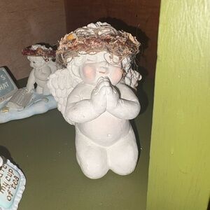 Charming Angel Figurine with Floral Crown